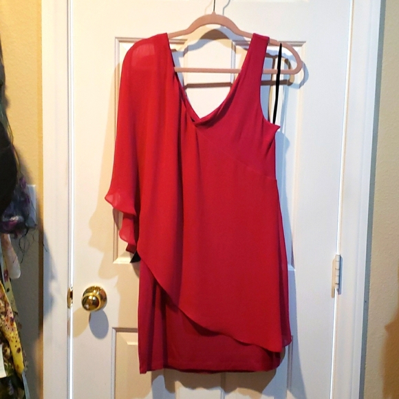 bebe dress with sheer drape - Picture 1 of 3